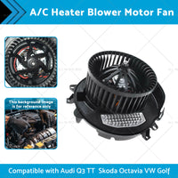 A or C Heater Blower Motor Fan Suitablefor Audi A3 TT VW Golf Passat Jetta Scirocco