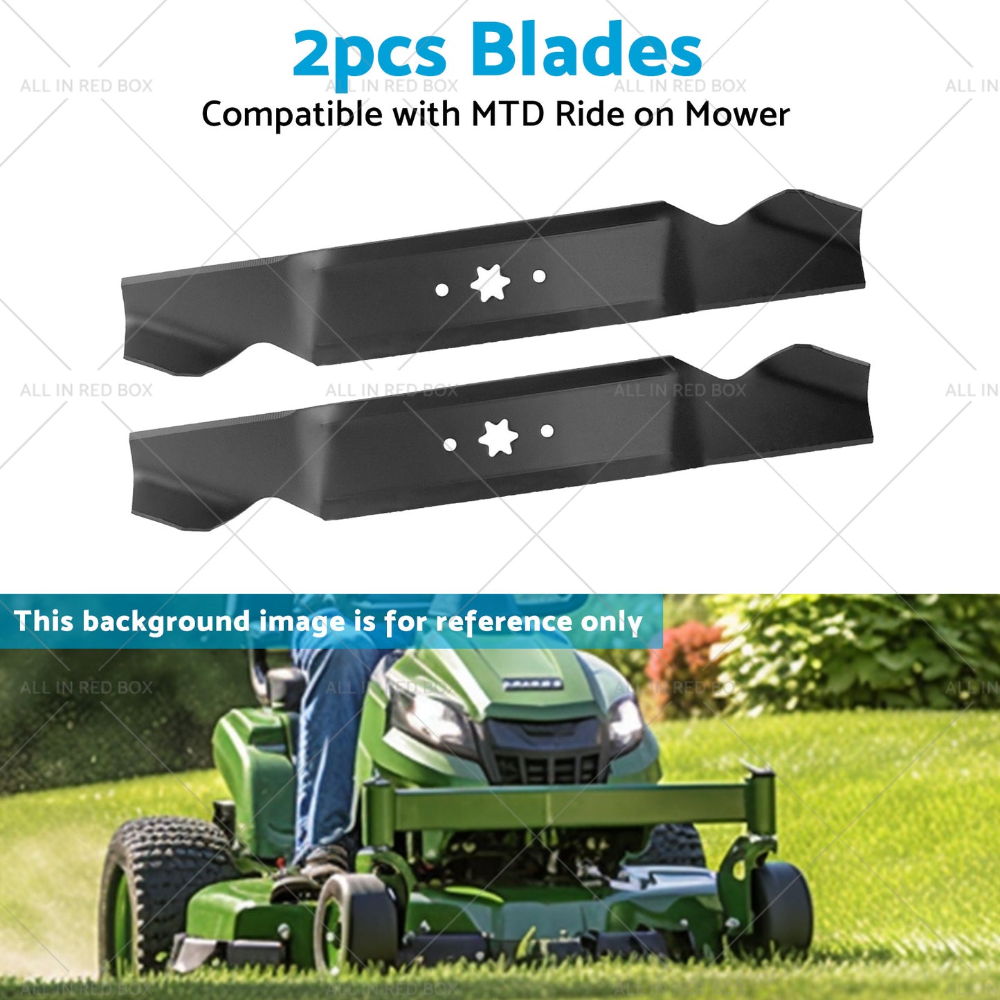 2x Blades Suitable for 38inch MTD Ride on Mowers 6 Point Centre Hole 742-0654