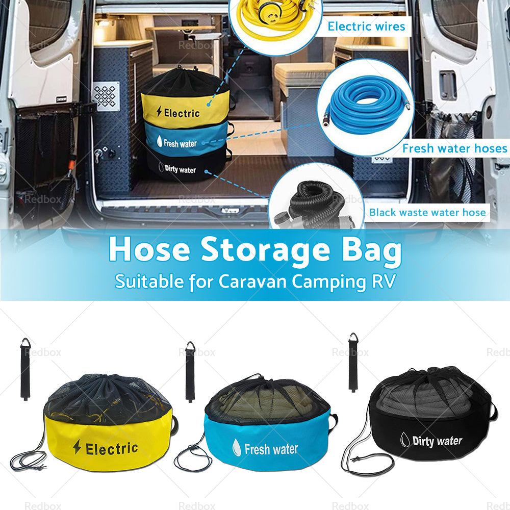 Storage Bag Caravan Camping RV Cable Organizer Water Hose Electrical Cords