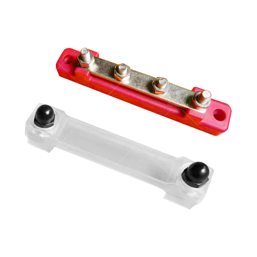 2Pcs Bus Bar Power Distribution Terminal Block 2 Way 12V 150A Busbar Red  and  Black