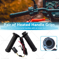 12v Motorcycle Heated Hand Rubber Grips 22mm 7 8'' Handlebar Grip Adjustable Hot