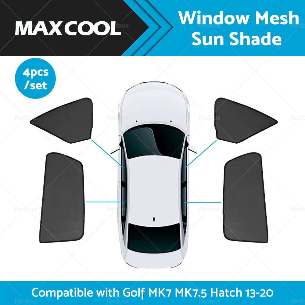 4x Foldable Window Mesh Sun Shade Suitable For Golf MK7 MK7.5 Hatch 2013-2020