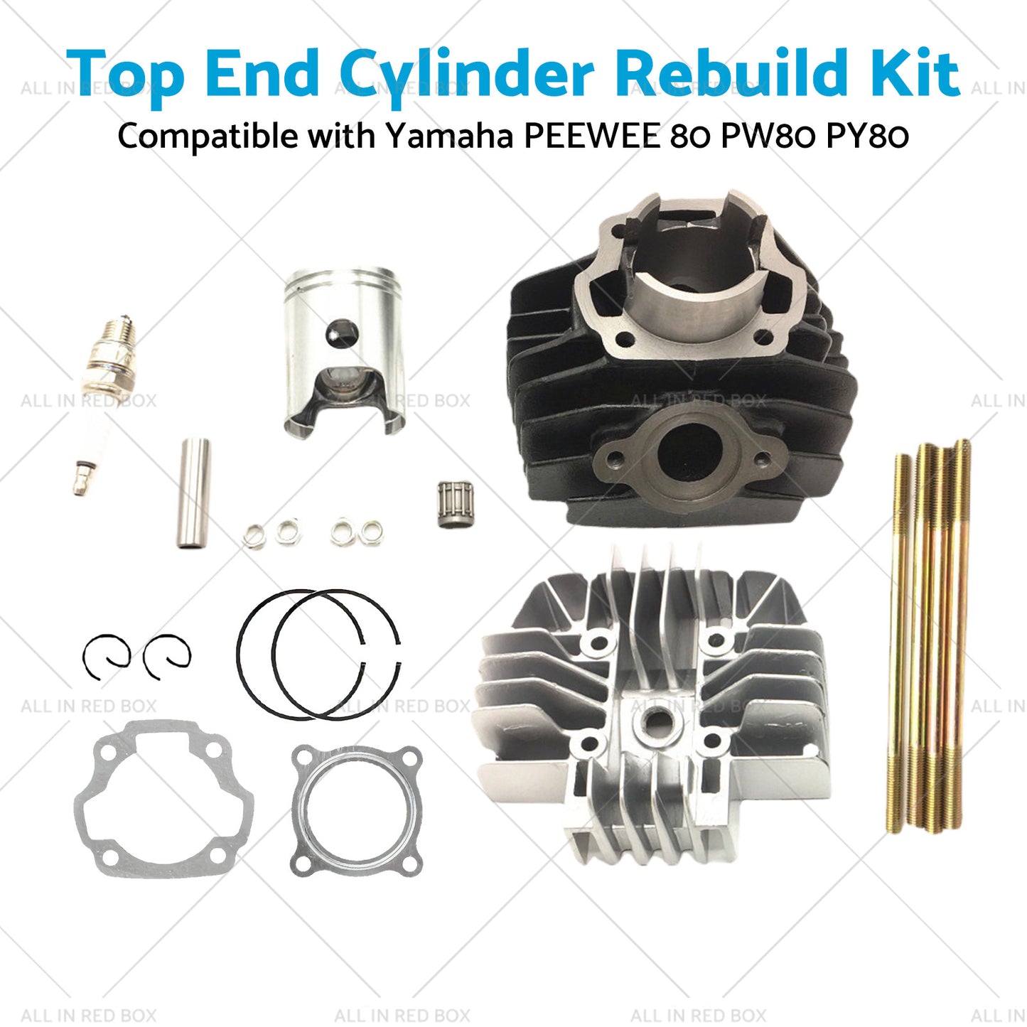 Top End Cylinder Rebuild Kit Bore Barrel Piston For Yamaha PEEWEE 80 PW80 PY80