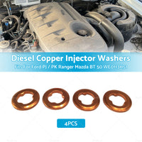 4 x Diesel Copper Injector Washers Fits For Ford PJ  or  PK Ranger WE0113H51