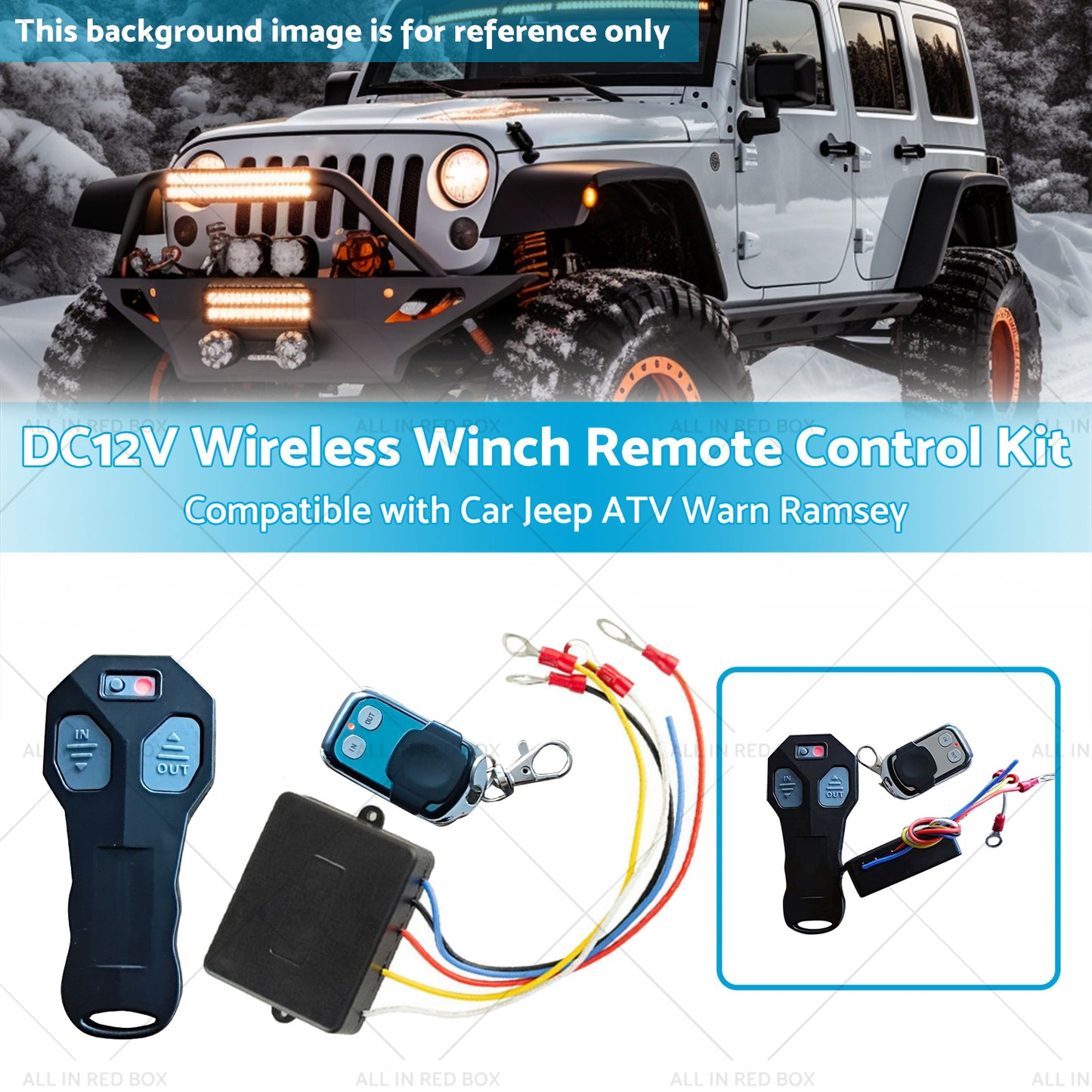 DC12V Wireless Winch Remote Control Kit Suitable for Car Jeep ATV Warn Ramsey