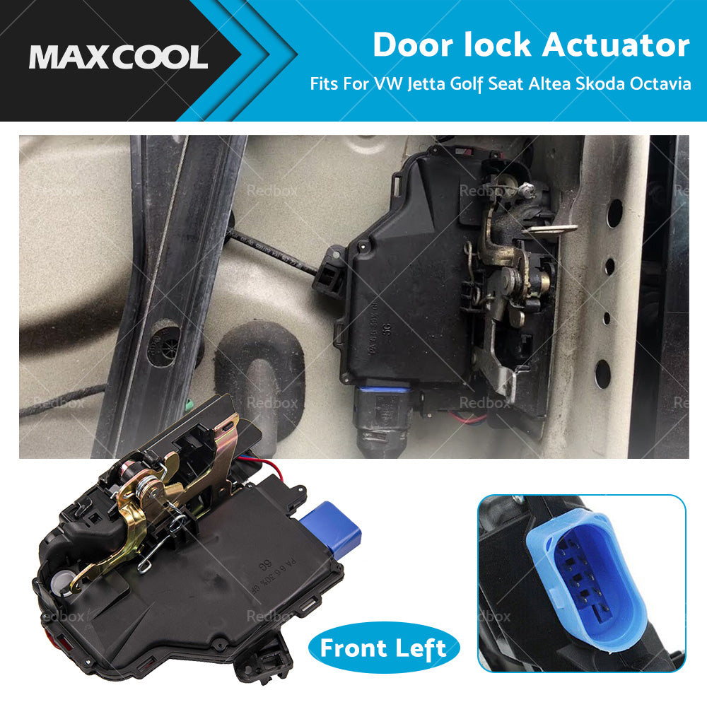 Front Left Door lock Actuator Fits For VW Jetta Golf Seat Altea Skoda Octavia