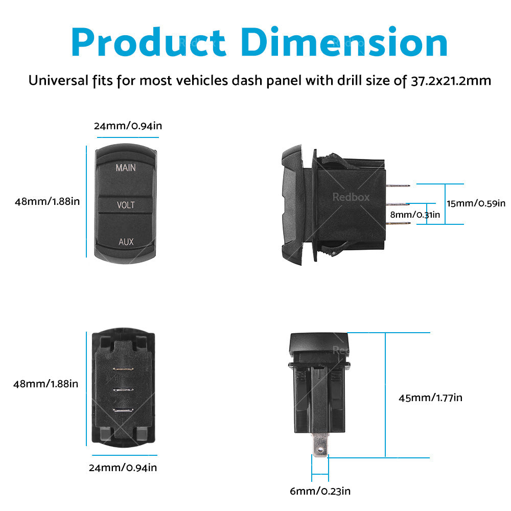 12V-24V Dual Voltmeter Battery Monitor LED Digital Car Boat Voltage Marine Gauge