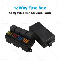 12 Way Blade Fuse Box 4-Relay Holder and Terminal and Fuse 12V 40A Car Auto Truck 4Pin