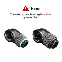 2PCS Black Green Water Cooling G1 4 Thread 90¡ã Rotary Elbow Adapter Fitting