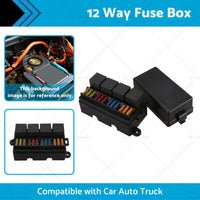 12 Way Blade Fuse Box 4-Relay Holder and Terminal and Fuse 12V 40A Car Auto Truck 4Pin