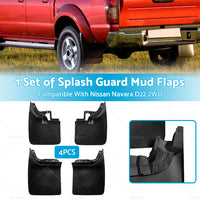 Splash Guard Mud Flaps Front Rear Suitable For Nissan Navara D22 2WD 1998-2005