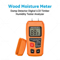 Wood Moisture Meter Damp Detector Digital LCD Timber Humidity Tester Analyzer