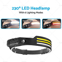 230º LED Headlamp Head Torch Headlight Rechargeable Super Bright