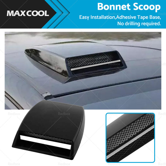 Universal Car Air Flow Intake Scoop Bonnet Hood Cover Black ABS Plastic