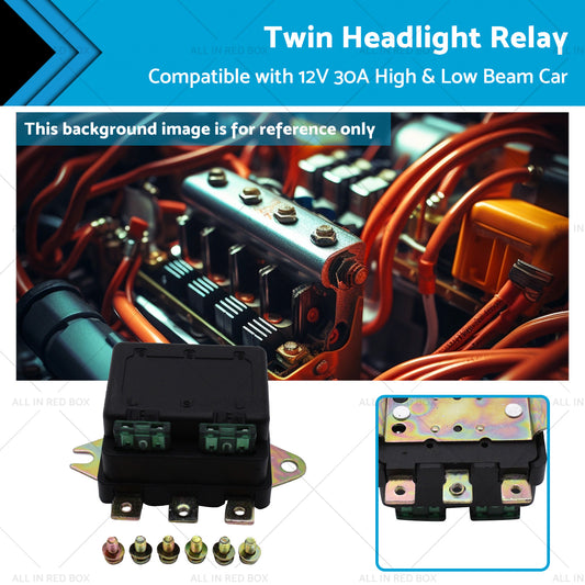 Universal Twin Headlight Relay 12V 30A High  and  Low Beam Car Accessory NLR-132