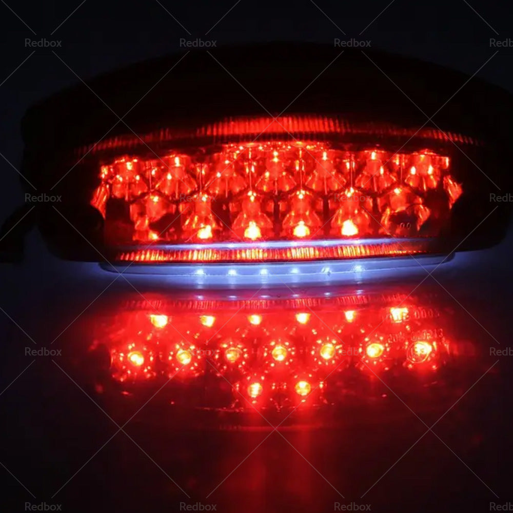 Universal Smoke Motorcycle LED Rear Brake Stop Tail light License Plate light