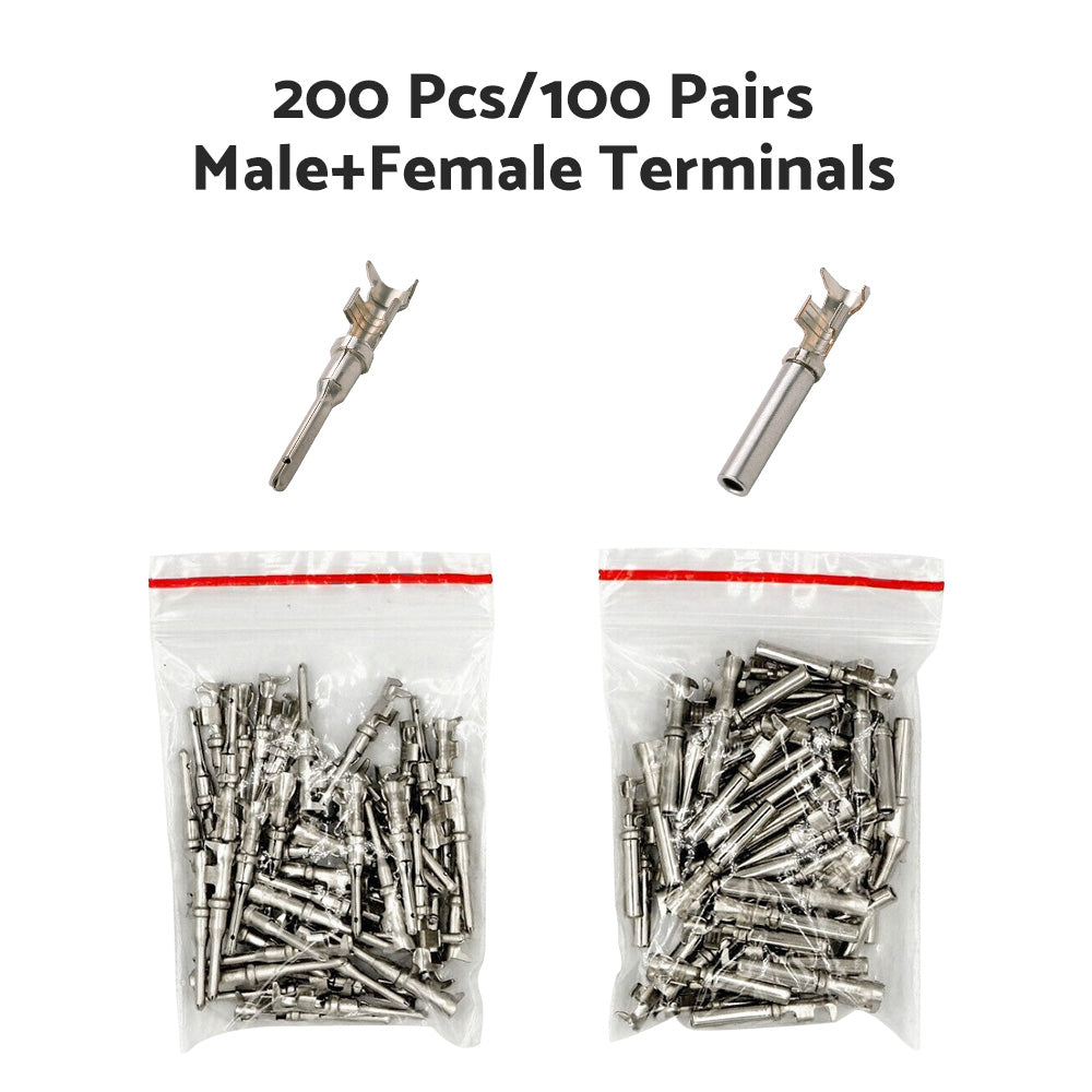 20 or 50 or 100 Pair Deutsch Solid Terminal No. 16 Stamped Contact Pins Male Female