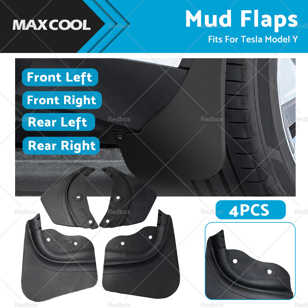 4Pcs Front+Rear Mud Flaps Splash Guards Fender TPE Fits For Tesla Model Y