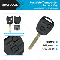 Complete Transponder Remote Key 304MHz Chip 60120 Suitable For TOYOTA Prado 120