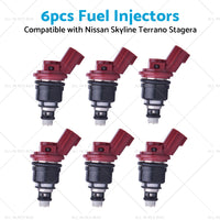 6PCS 740CC Fuel Injector 16600-RR544 Suitable for Nissan Skyline Terrano Stagera