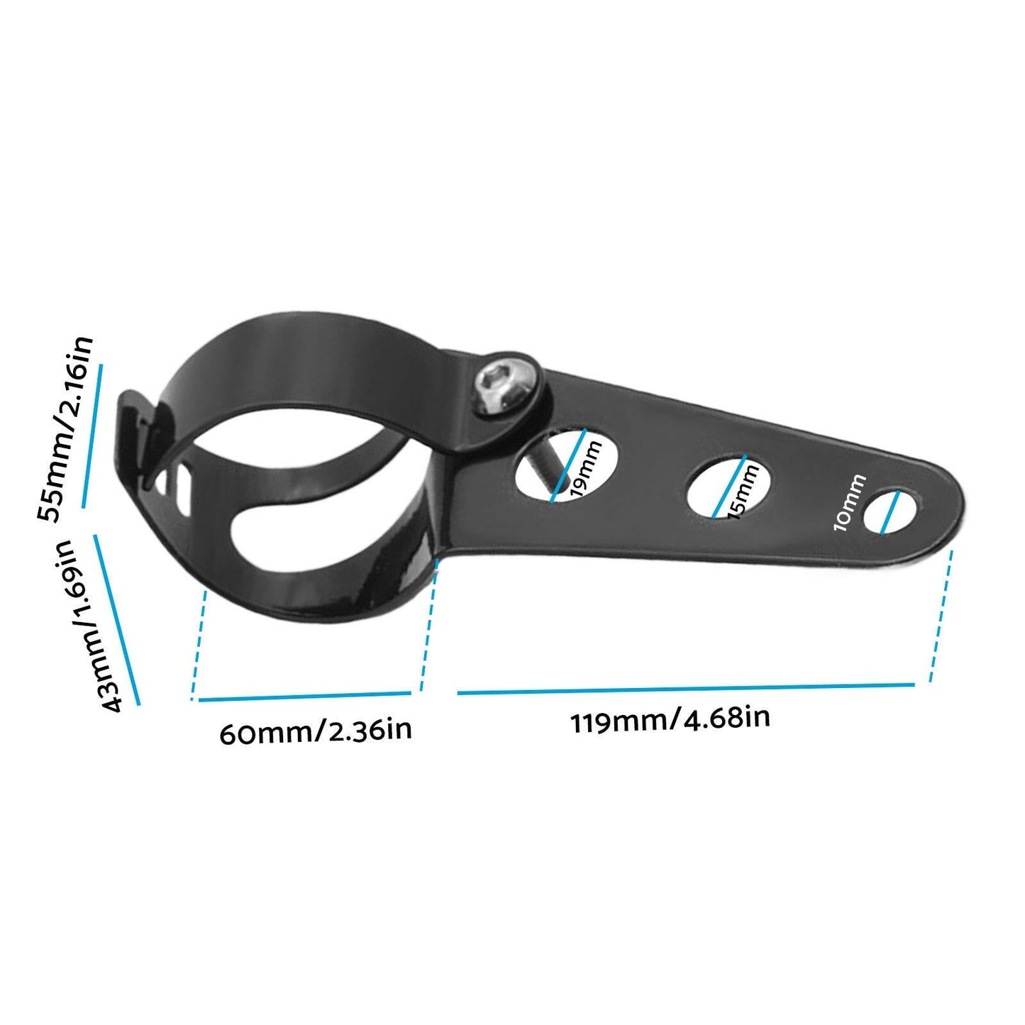 Black Twin Universal Headlight Dual Lamp Suitable For Motorcycle Street Fighter