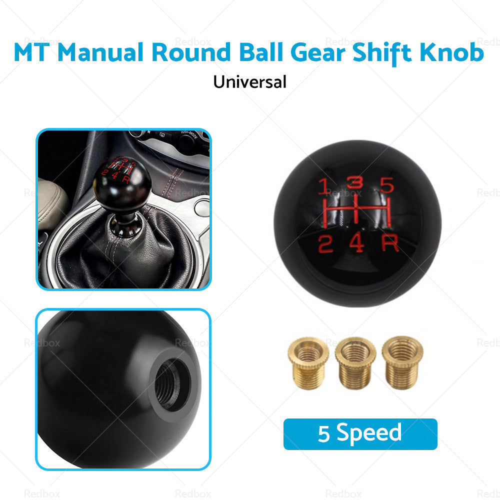 1 Set Universal 5 Speed Car MT Manual Round Ball Gear Shift Knob Shifter Lever