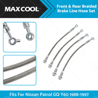 FrontRear Braided Brake Line Hose Set Fit Nissan Patrol GQ Y60 or Ford Maverick DA