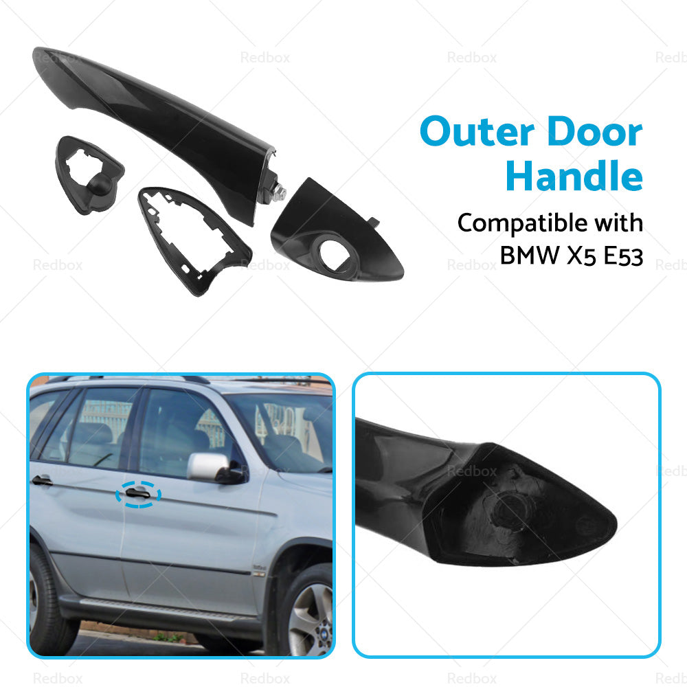 Front Right RH Outer Door Handle Suitable For BMW X5 E53 2000-2006 Bright Black