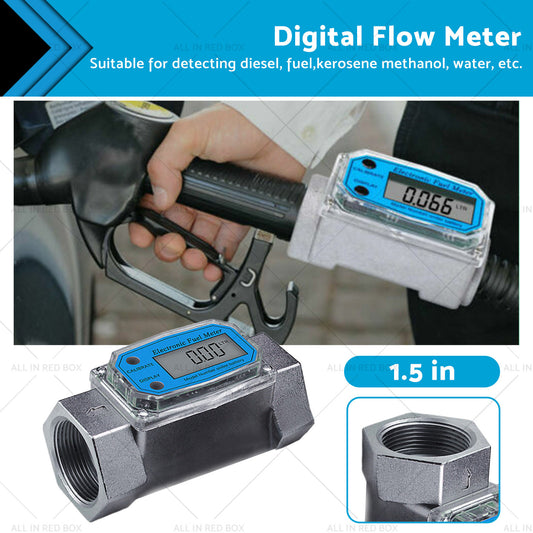 1.5 inch Turbine Digital Diesel Water Fuel Flow Meter Oval Gear Flow Gauge