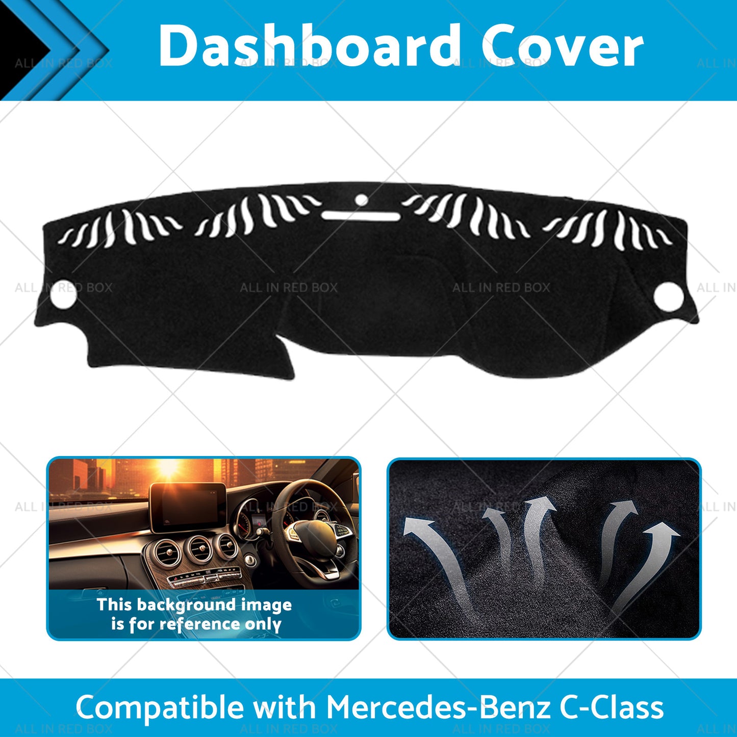 Suitable for Mercedes C-Class W204 6 or 2011-6 or 2014 by Shevron Dashboard Dash Mat