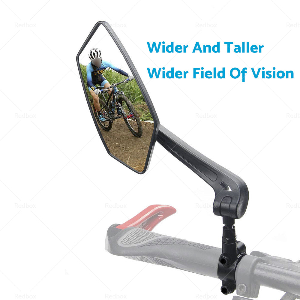 Bicycle Bike Cycle Handlebar Rear View Mirrors Rearview Rectangle Back Mirror