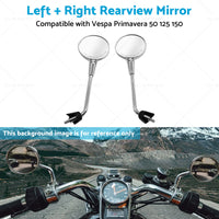 Left  and  Right Rearview Mirror Chrome Suitable For Vespa Primavera 50 125 150