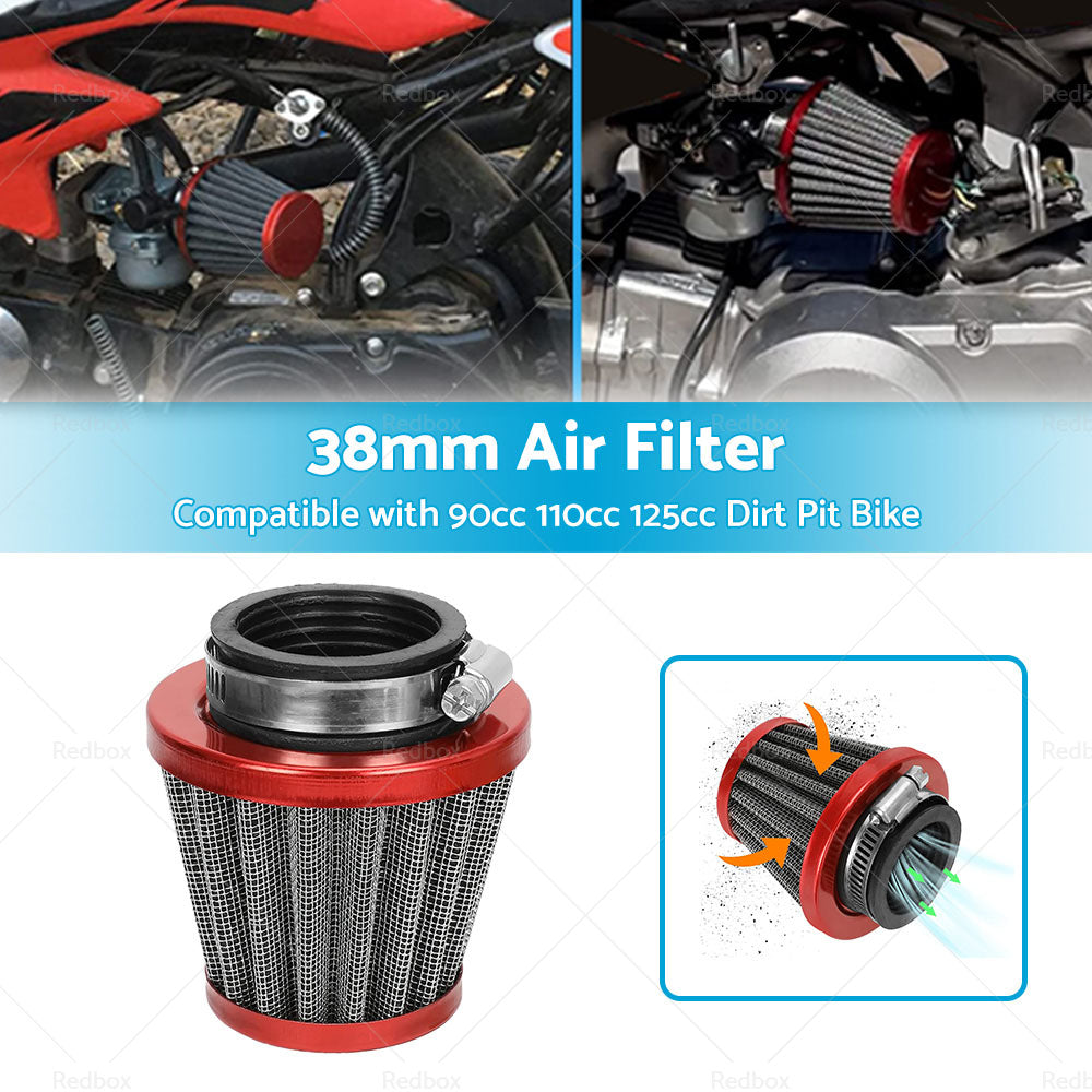 38mm Air Filter Pod Cleaner Suitable for 110cc 125cc Motorcycle PIT Dirt Bike