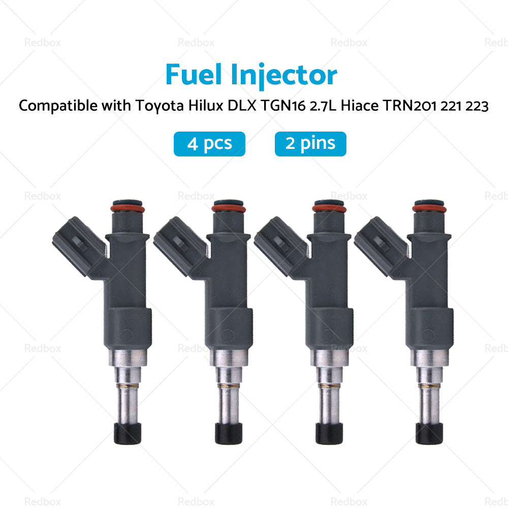 4X Fuel Injector Suitable for Toyota Hilux DLX TGN16 Hiace TRN201 221 TRH223 2. 7