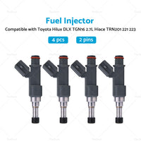 4X Fuel Injector Suitable for Toyota Hilux DLX TGN16 Hiace TRN201 221 TRH223 2. 7