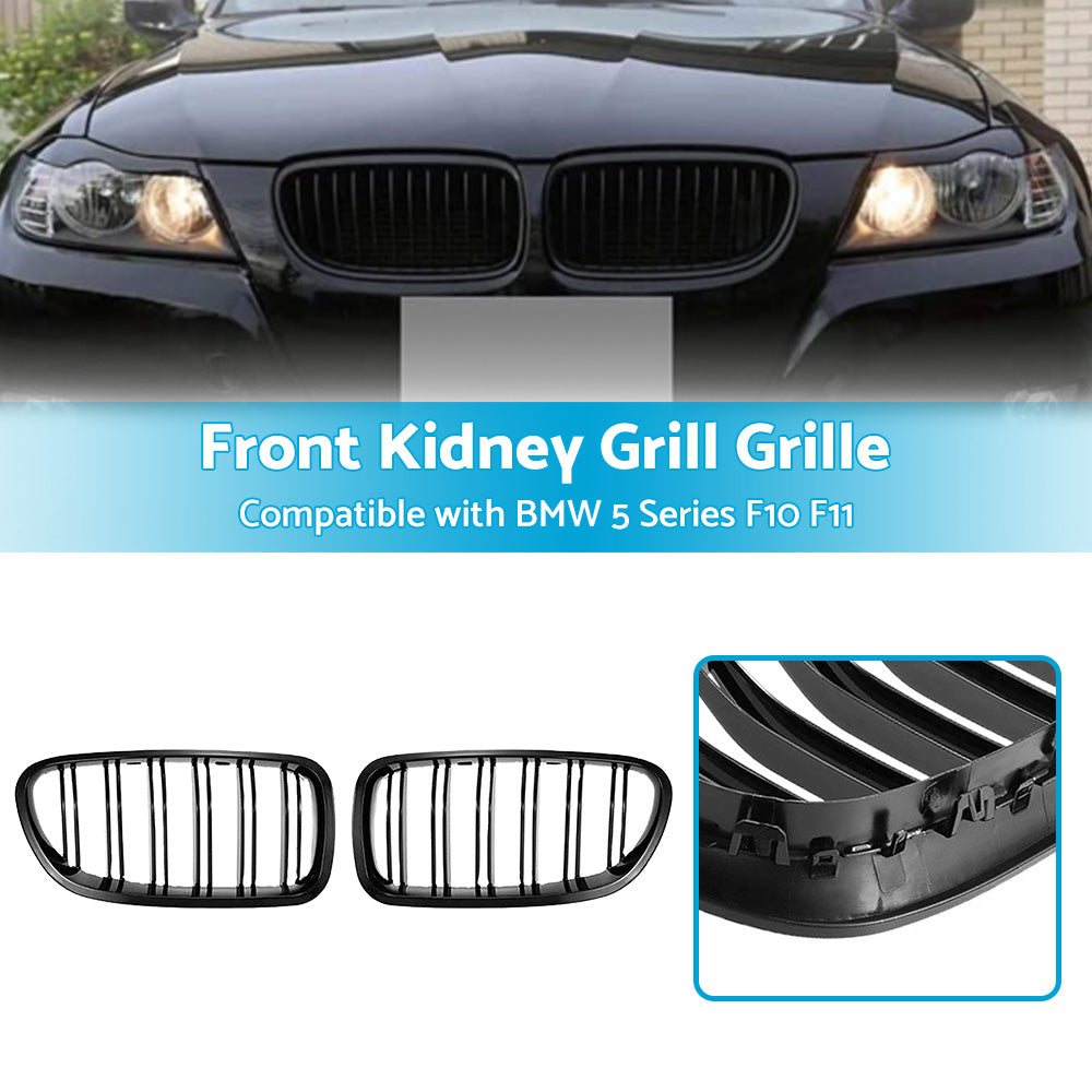 Bumper Bar Grill Grille Bodykit Suitable For BMW 5 Series F10 F11 Gloss Black