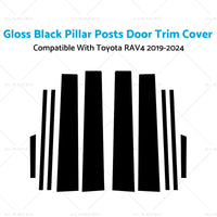 {{ Gloss Black Pillar Posts Door Trim Cover Suitable For Toyota RAV4 2019-2024 }} - Buy Car Parts Online at {{ Kaka Auto Parts }}.