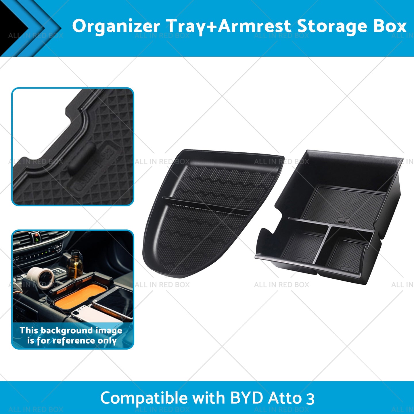 {{ Armrest Storage Box?  Organizer Tray Suitable For BYD Atto 3 22-23 }} - Buy Car Parts Online at {{ Kaka Auto Parts }}.