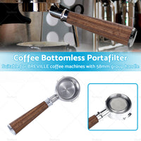 58mm Bottomless Portafilter Group Handle With Basket Suitable For BREVILLE