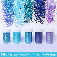 24 * 20ml Colors Glitter Pigment Debris Resin Epoxy Dream Flash Powder Crafts