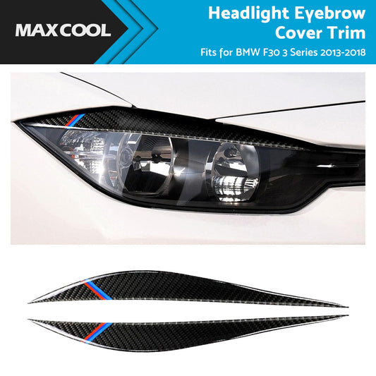 Carbon Fiber Eyelids Eyebrow Headlight Retrofit Accessories for BMW F30 3 Series