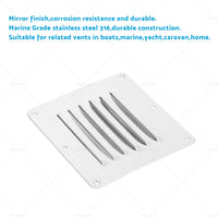 2PCS Stainless Steel Rectangular Air Vent For Caravan Boat Wall Eave Home