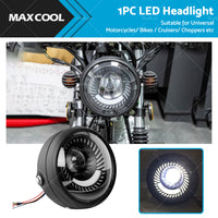 Motorcycle 6. 5inch LED Headlight DRL Hi Lo Running Light Suitable For Cafe Racer