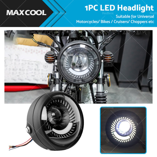 Motorcycle 6.5inch LED Headlight DRL Hi Lo Running Light Suitable For Cafe Racer