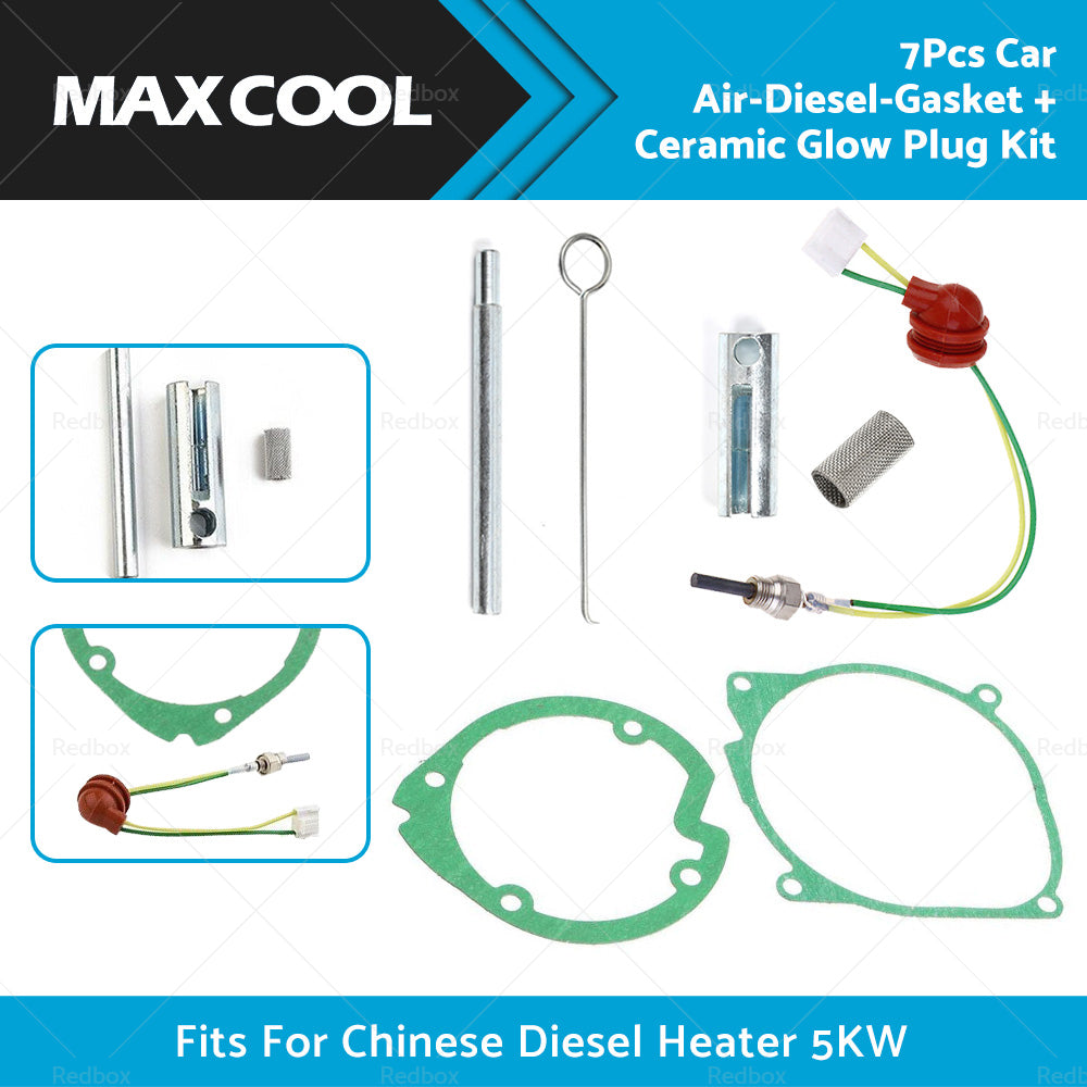 7Pcs Car Air-Diesel-Gasket+Ceramic Glow Plug Kit For Chinese Diesel Heater 5KW