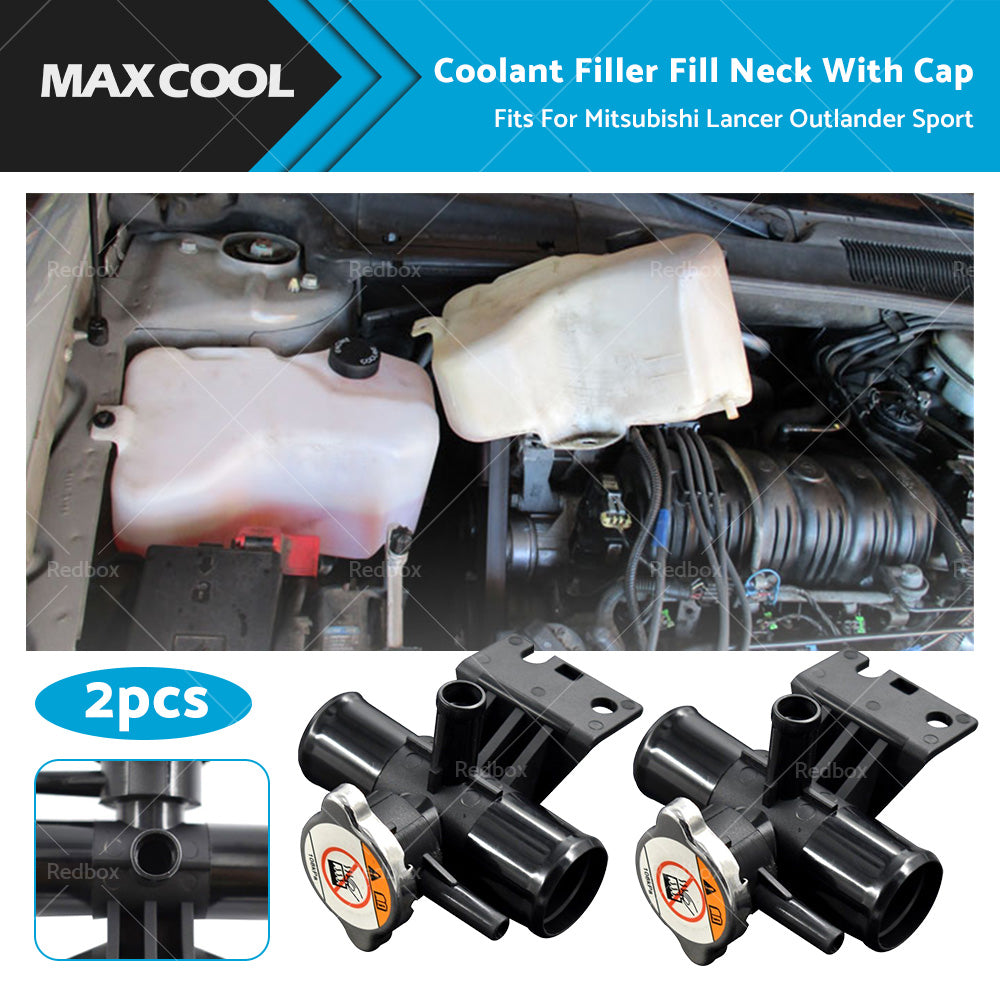 2PCS Radiator Coolant Filler Fill Neck With Cap For Lancer Outlander Sport