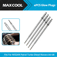 Glow Plugs 4 Pcs Fits for Nissan Patrol GU Navara Elgrand ATE50 Turbo Diesel