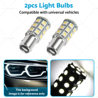 2x 12V BA15D LED White 27 SMD 5050 For Caravan Car Auto Indicator Signal Light