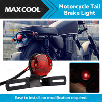 Motorcycle Tail Brake Light Number License Bulb Retro Rear Stop Lamp Universal