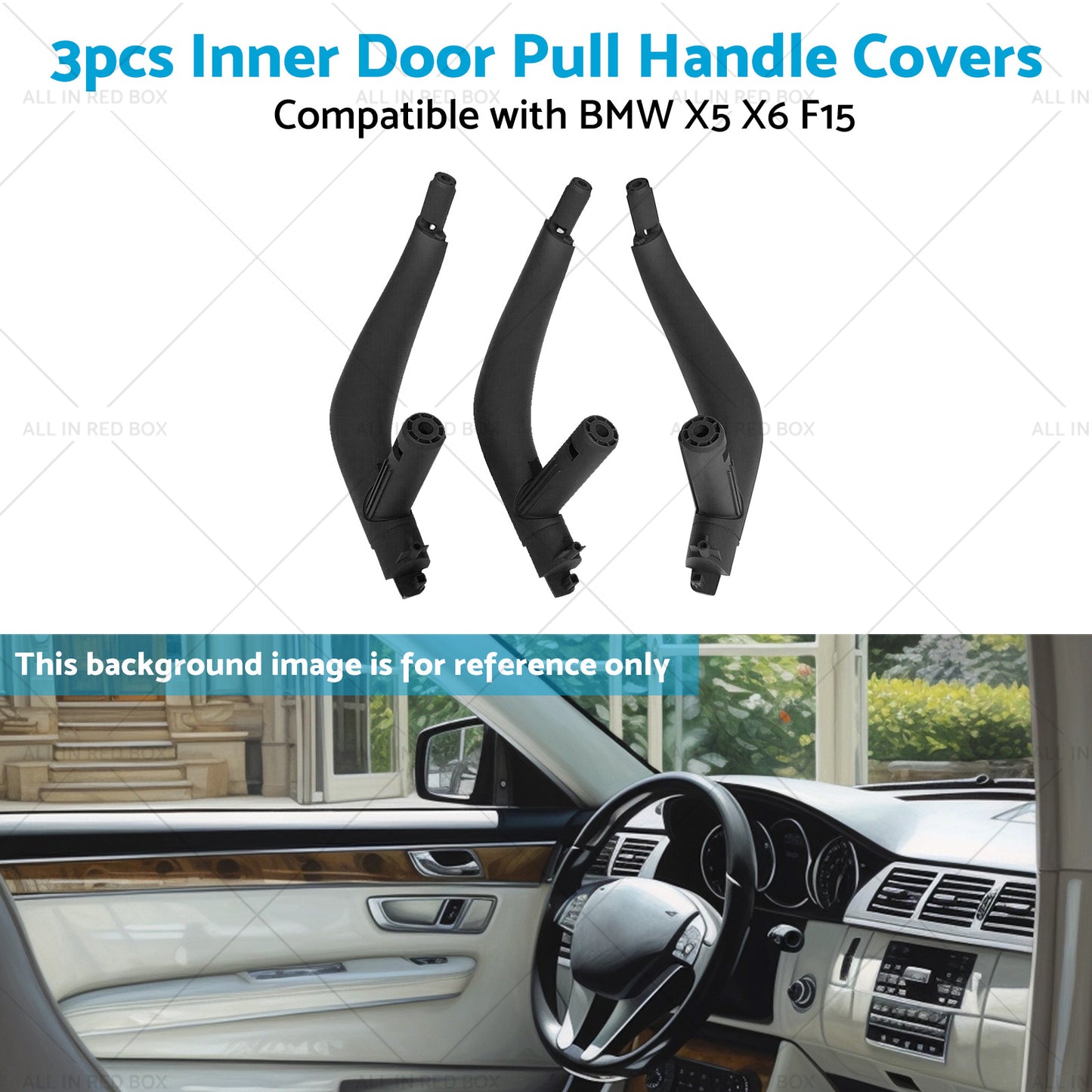 3x Inner Door Pull Handle Covers Suitable for BMW X5 X6 F15 F16 F85